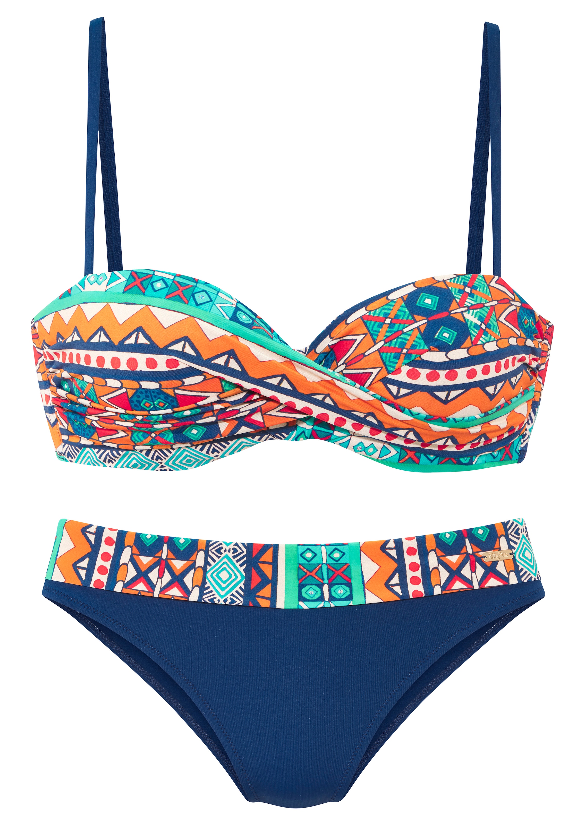 Buffalo Bügel-Bandeau-Bikini mit farbenfrohen Design