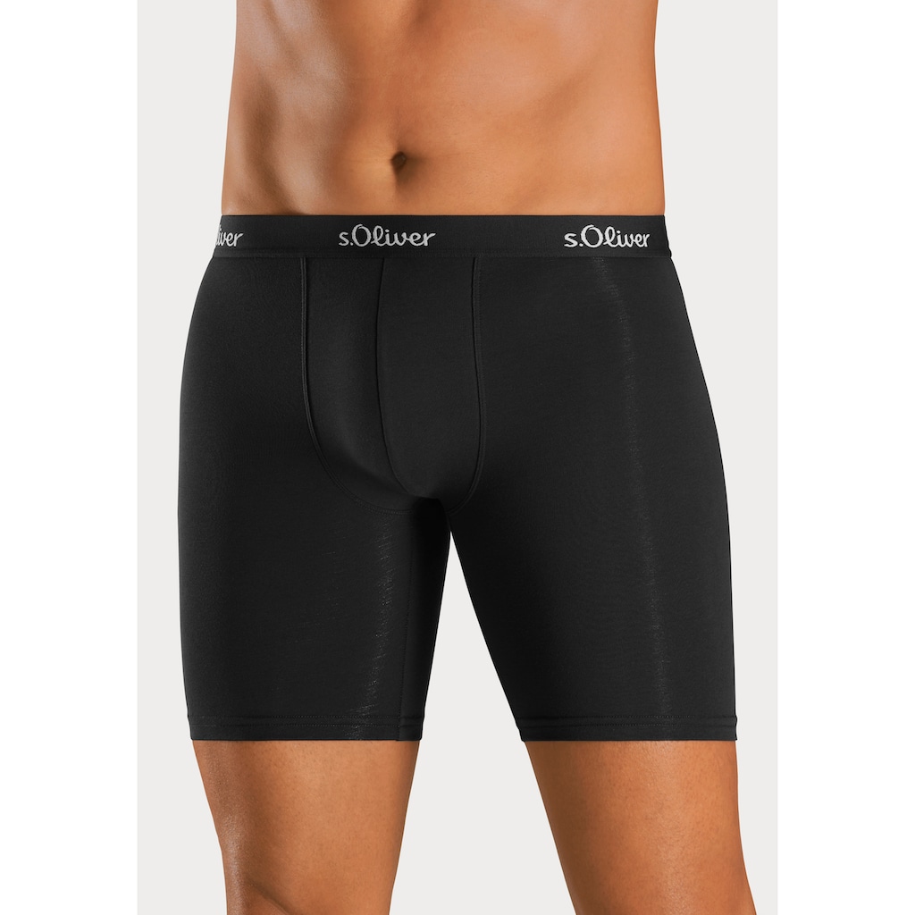 s.Oliver Boxer »Boxershorts für Herren«, (Packung, 3 St.), mit längerem Bein