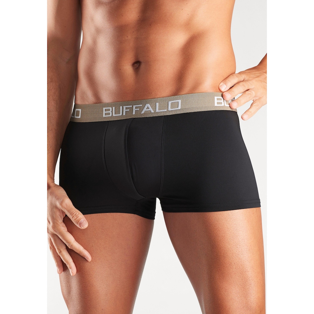 Buffalo Hipster, (Packung, 4 St.), knapp sitzende Boxershorts mit Kontrastbund aus Baumwollmischung
