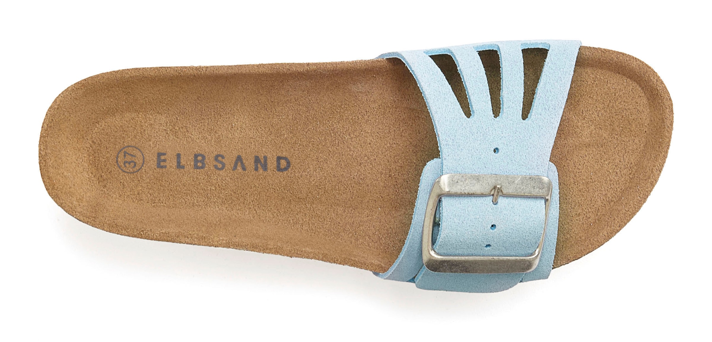 Elbsand Pantolette »Sandale«, Mule, offener Schuh aus Leder mit weichem Komfortkorkfussbett