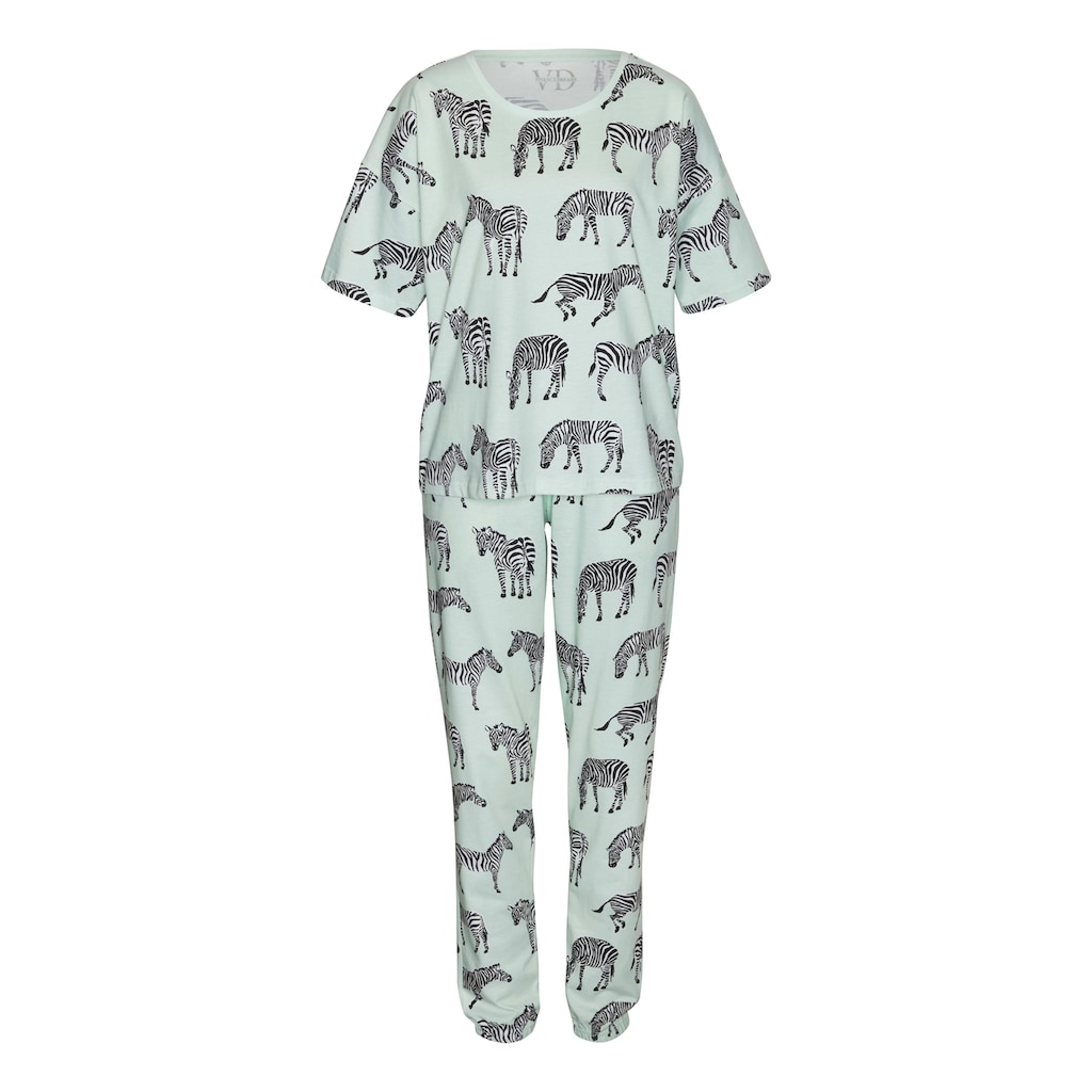 Vivance Dreams Pyjama, (2 tlg.), mt Animal Alloverprint