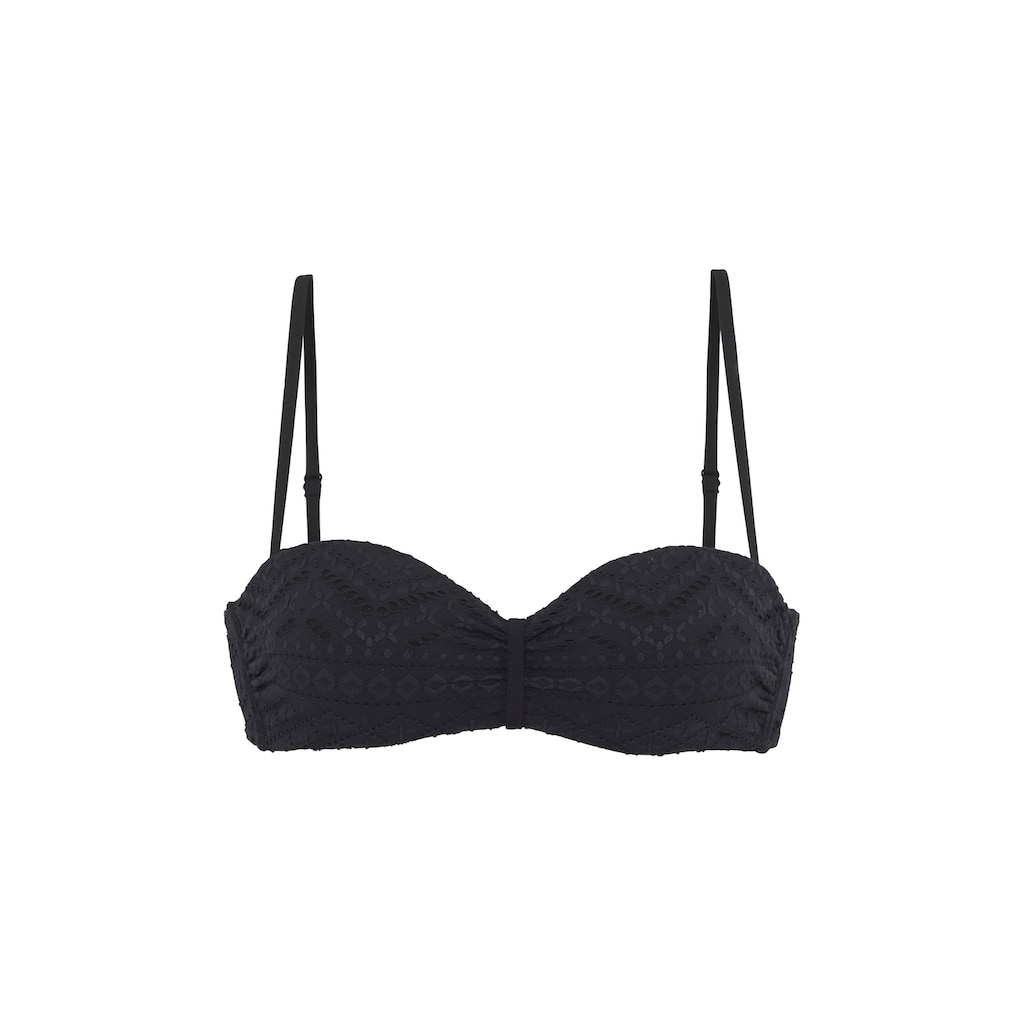 LASCANA Bügel-Bandeau-Bikini-Top »Omara«, mit Lochstickerei