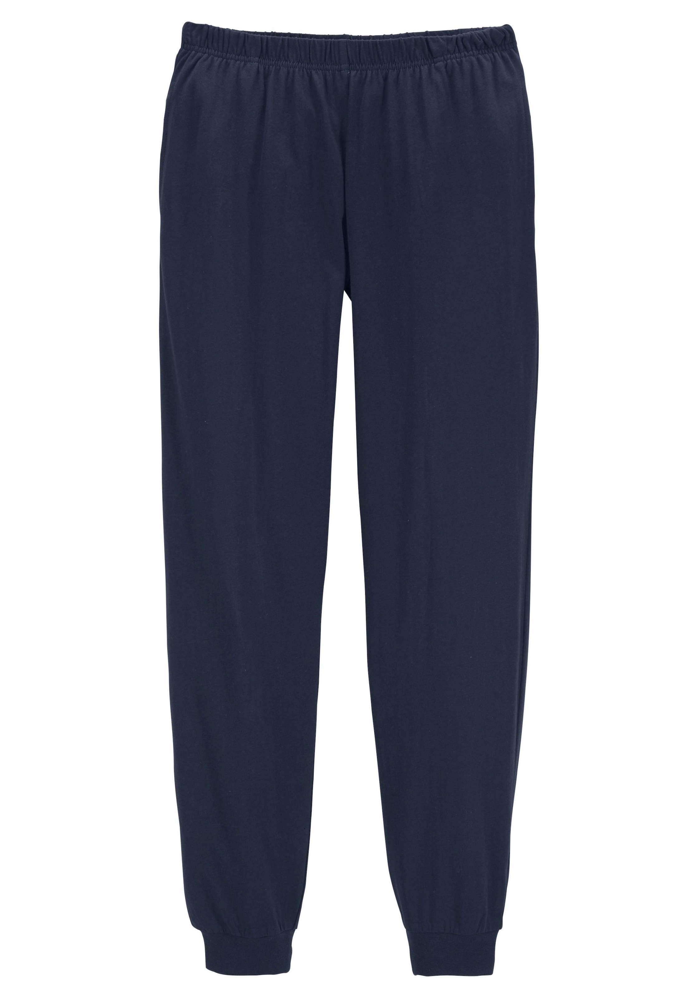 le jogger® Pyjama 1 Stück, 2 Stk. tlg., Schlafanzug mit zweifarbig gestreiftem Oberteil