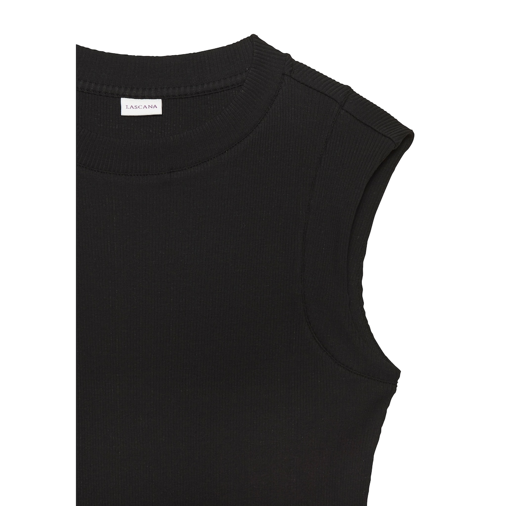 LASCANA Ripptanktop, mit breiten Trägern, figurbetonte Passform