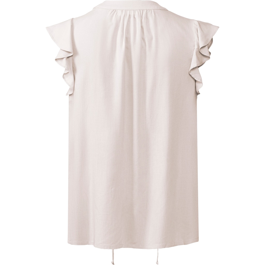 LASCANA Schlupfbluse, mit Rüschenärmeln, Kurzarmbluse, elegant