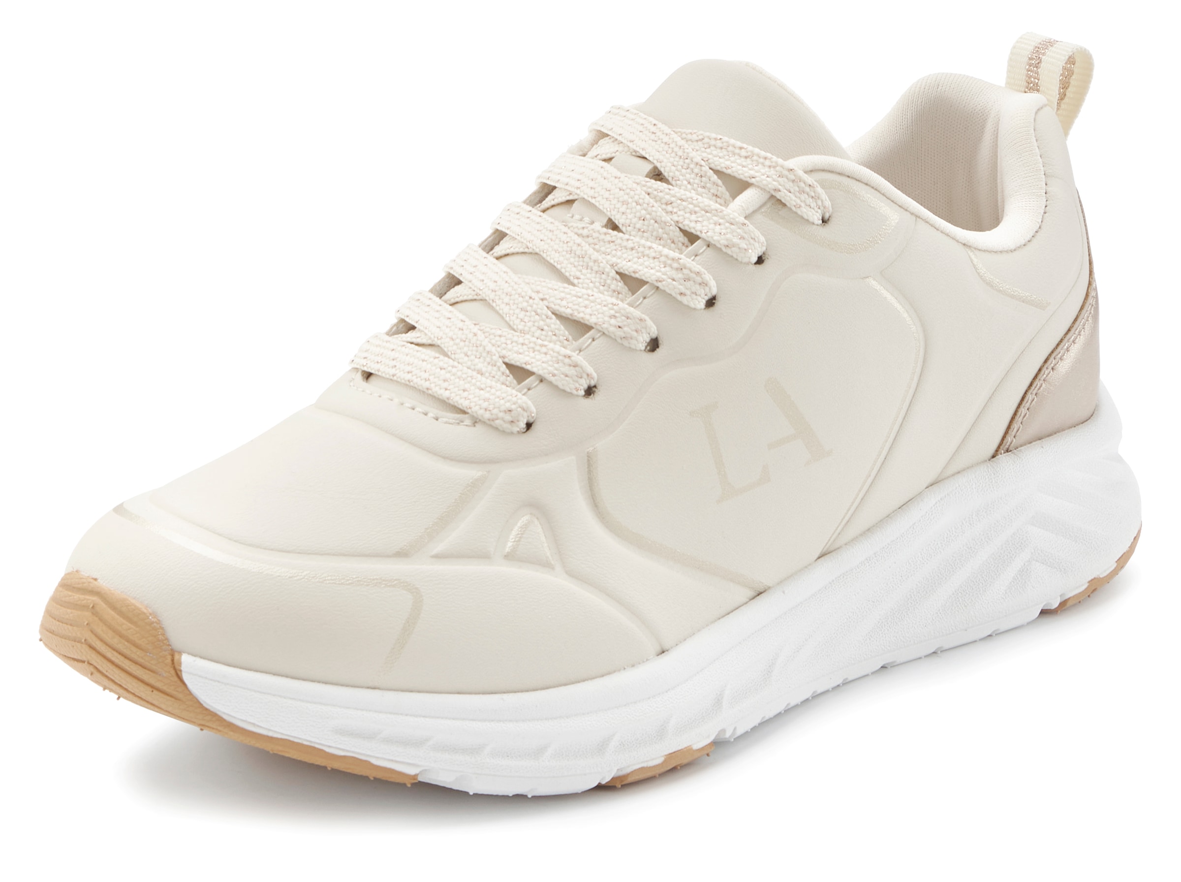 LASCANA Sneaker »Freizeitschuh, Schnürschuh«, mit Farbakzenten VEGAN