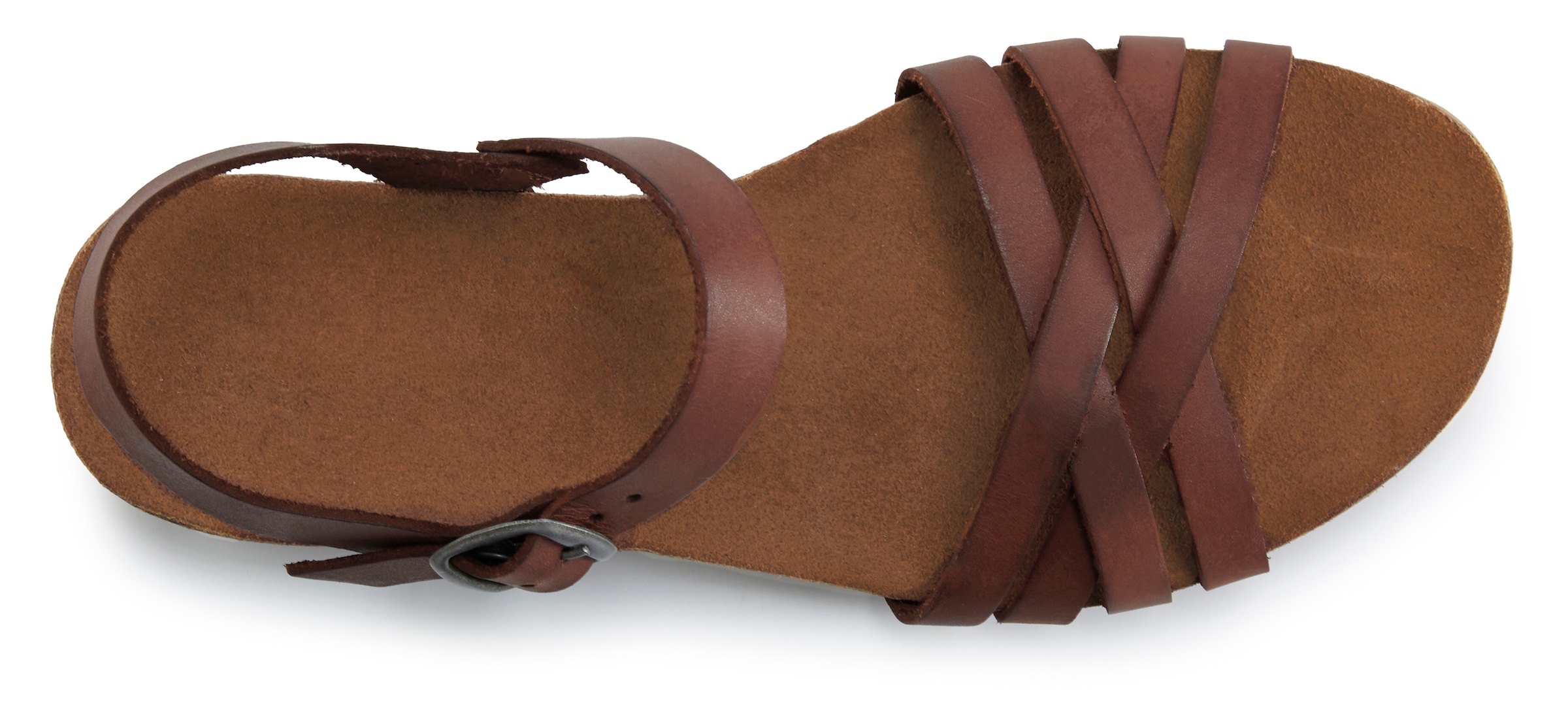 LASCANA Sandale »Sandalette, Sommerschuh«  aus Leder mit komfortablem Korkfussbett