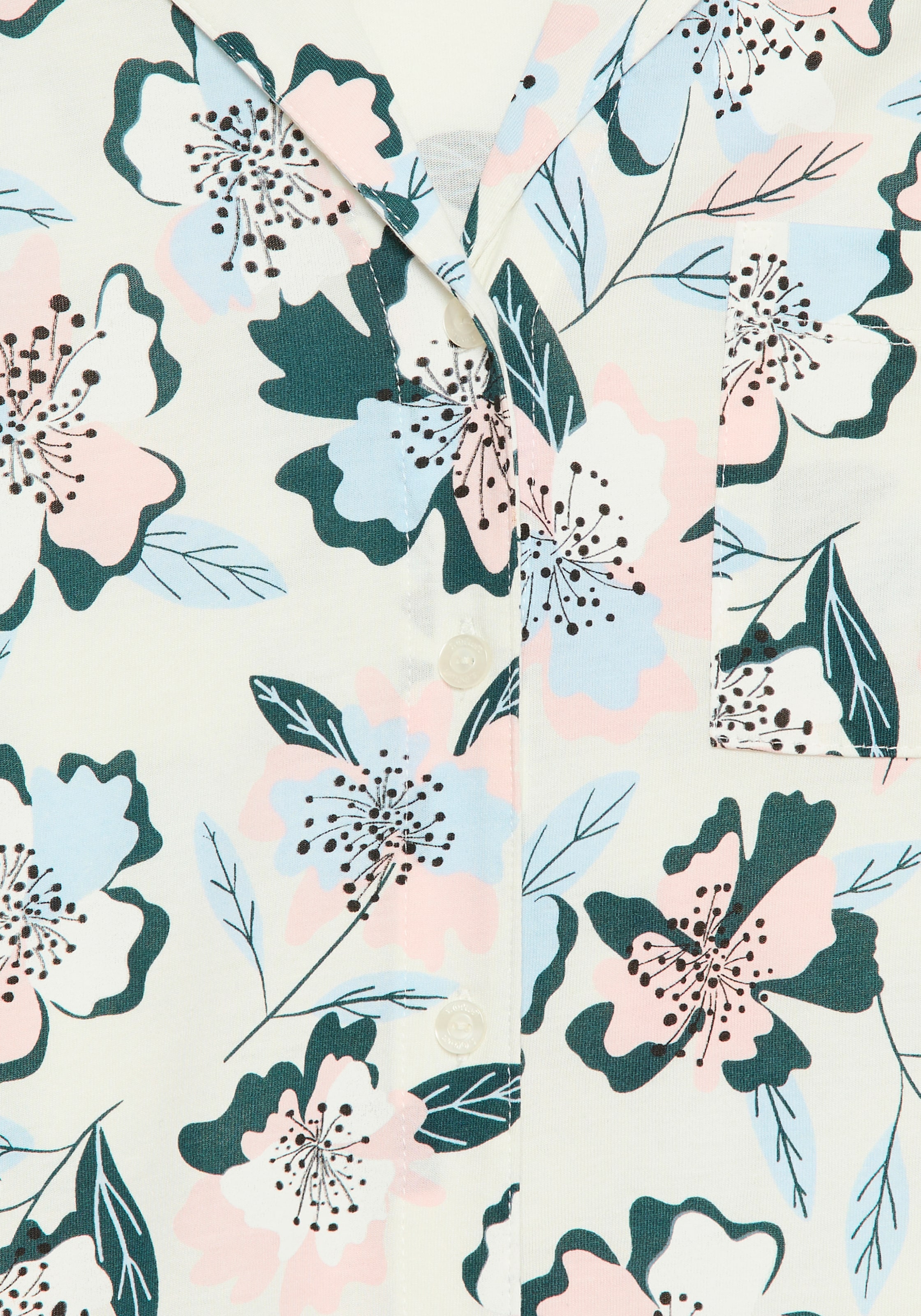 s.Oliver Haut de pyjama Schöne Knöpfe mit Logo Druck