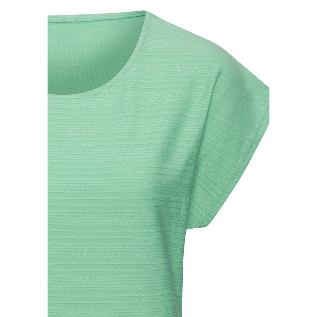 Vivance T-Shirt »mit modischer Streifenstruktur«, aus weicher Baumwoll-Qualität