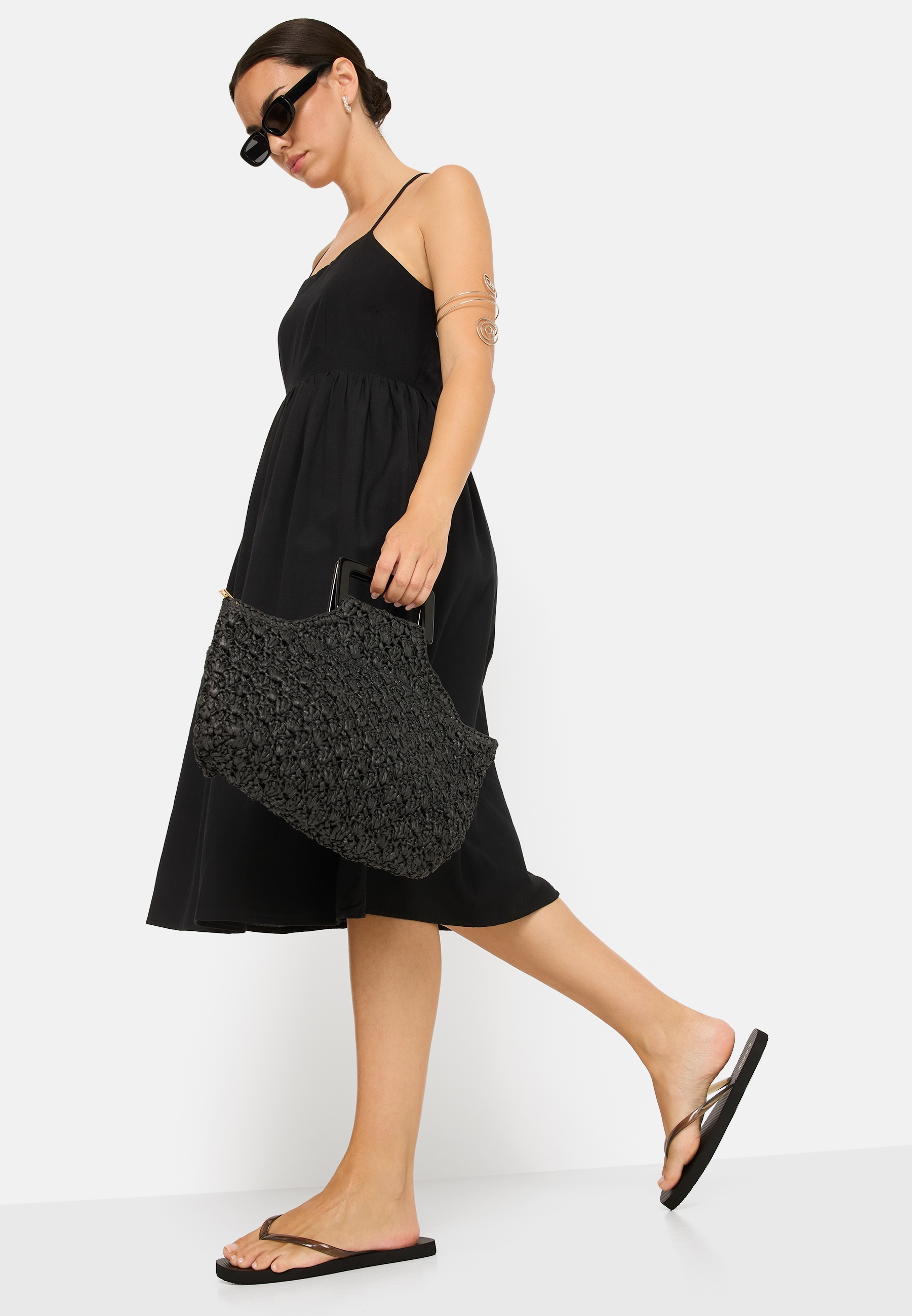 LSCN by LASCANA Robe midi Sans poches mit tiefem Rückenausschnitt, Sommerkleid