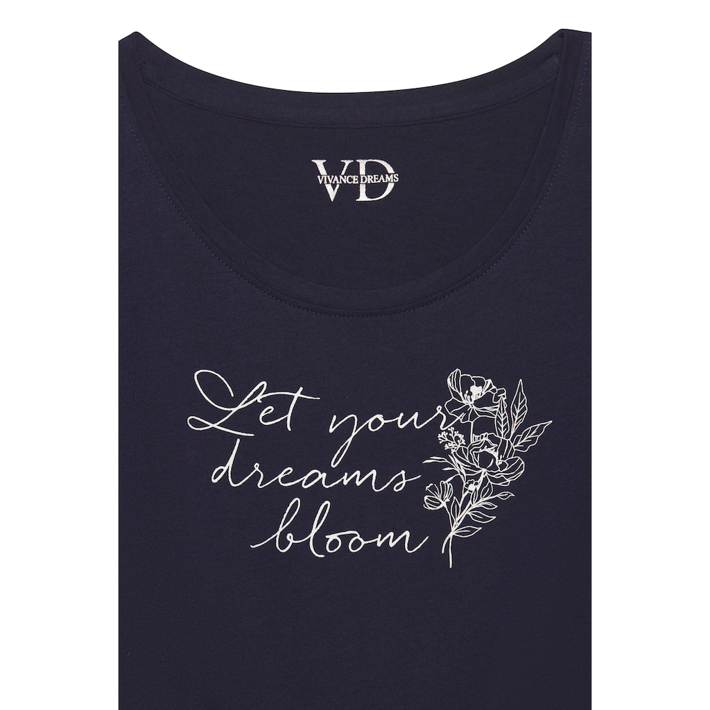 Vivance Dreams Pyjamaoberteil, mit Frontdruck