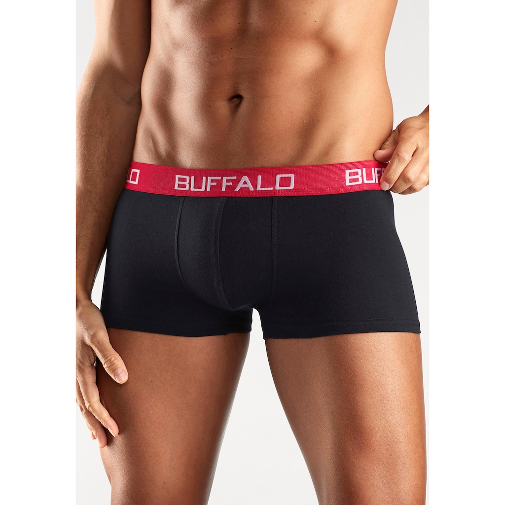 Buffalo Hipster, (Packung, 4 St.), knapp sitzende Boxershorts mit Kontrastbund aus Baumwollmischung