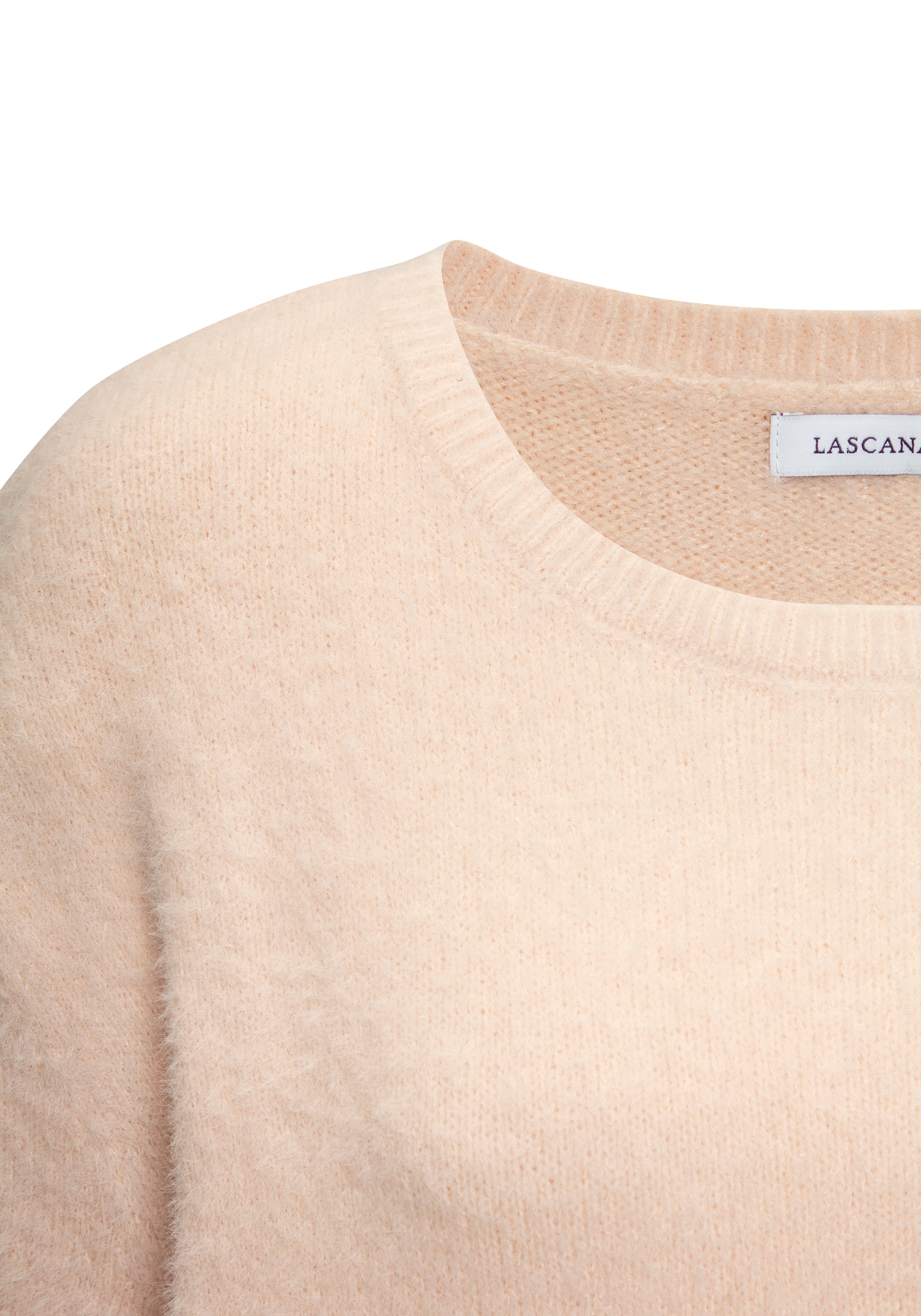 LASCANA Rundhalspullover mit Flausch-Effekt, lockerer Damenpullover, Basic
