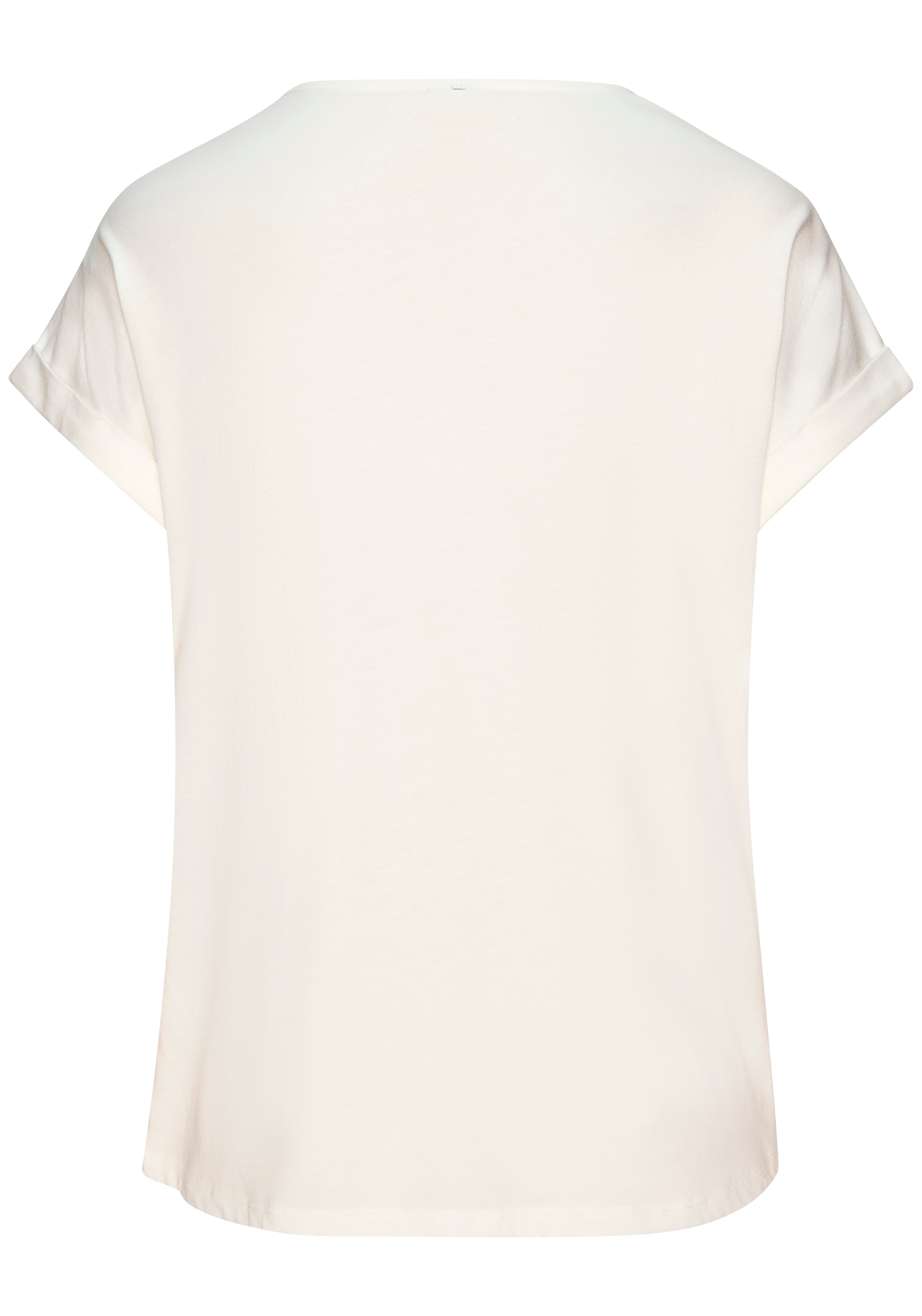 Vivance T-Shirt »mit glänzendem Frontprint« aus angenehmer Baumwoll-Modal-Qualität