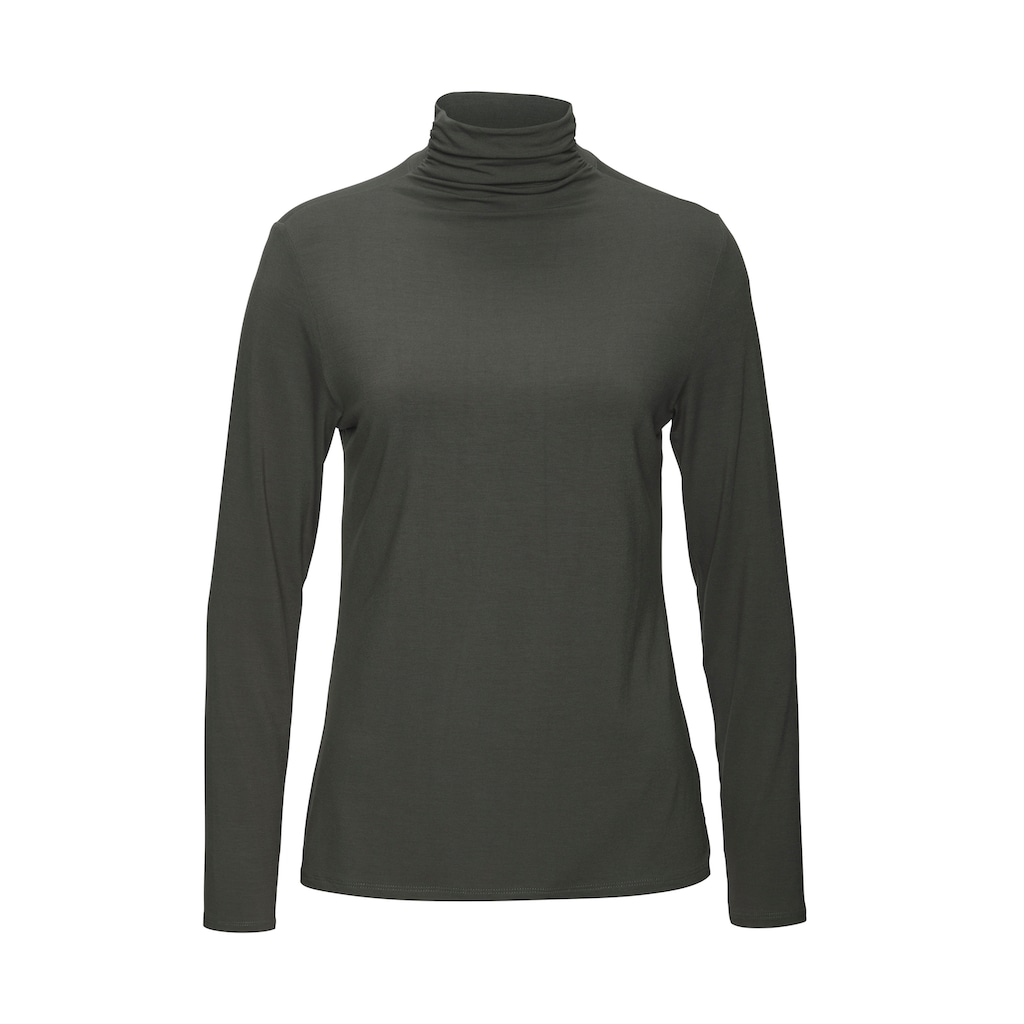 LASCANA Stehkragenshirt »aus weichem Viskose-Stretch«