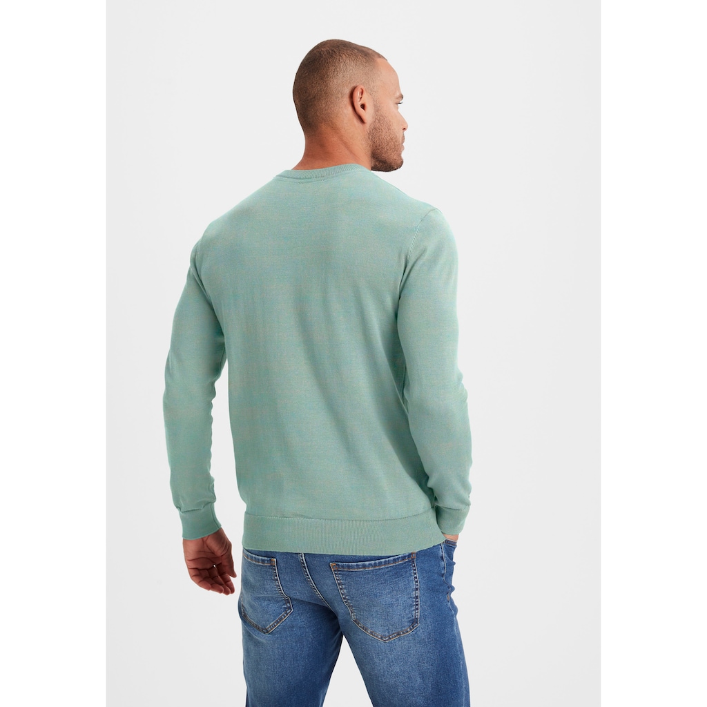 H.I.S Strickpullover, Regular Fit, Langarm, Pullover aus Feinstrick, Baumwollmischung