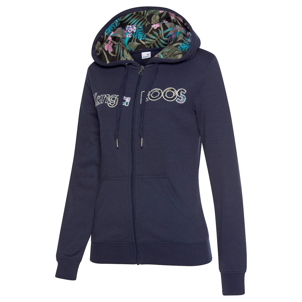 KangaROOS Kapuzensweatjacke, mit aufwendiger KangaROOS Stickerei, Loungeanzug