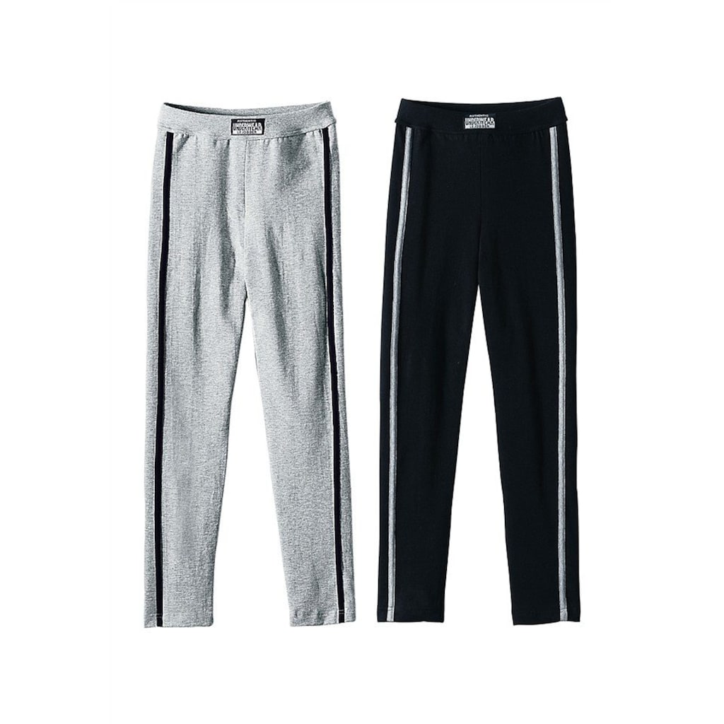 AUTHENTIC UNDERWEAR Leggings, (2er-Pack), ideal für kalte Tage, mit sportlichen Streifen seitlich