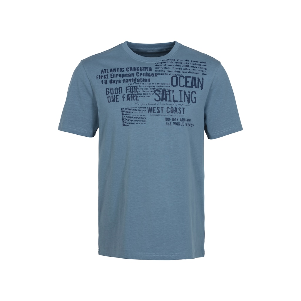 John Devin T-Shirt »mit Print«, Regular-Fit, aus Slub-Qualität, mit Print