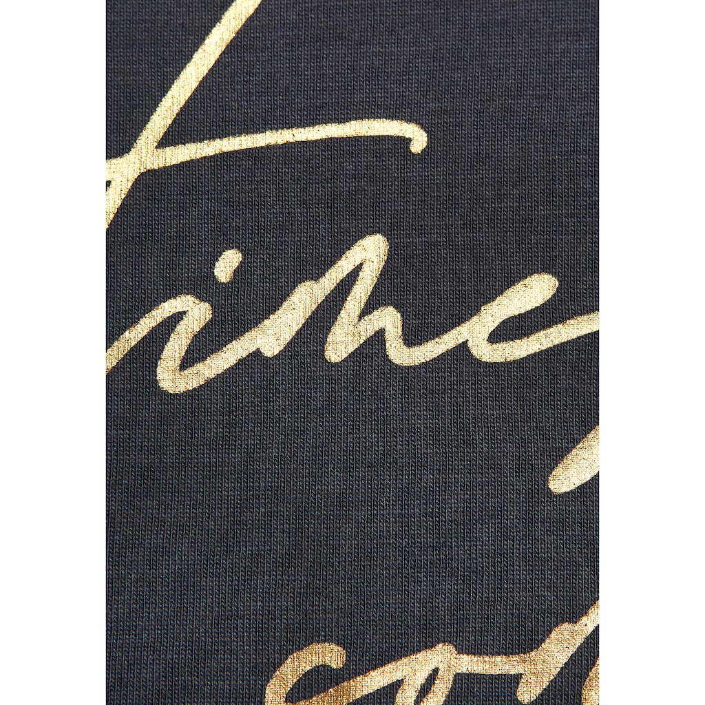 LASCANA Pyjamaoberteil, mit Folienprint