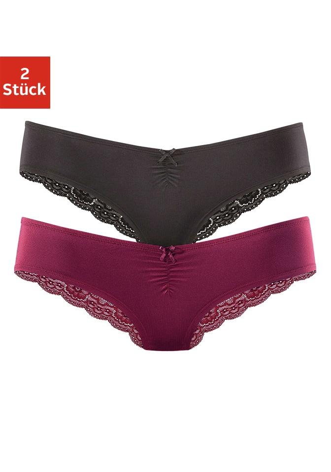 LASCANA Brasilslip Packung, 2 Stk. mit schöner Spitze hinten