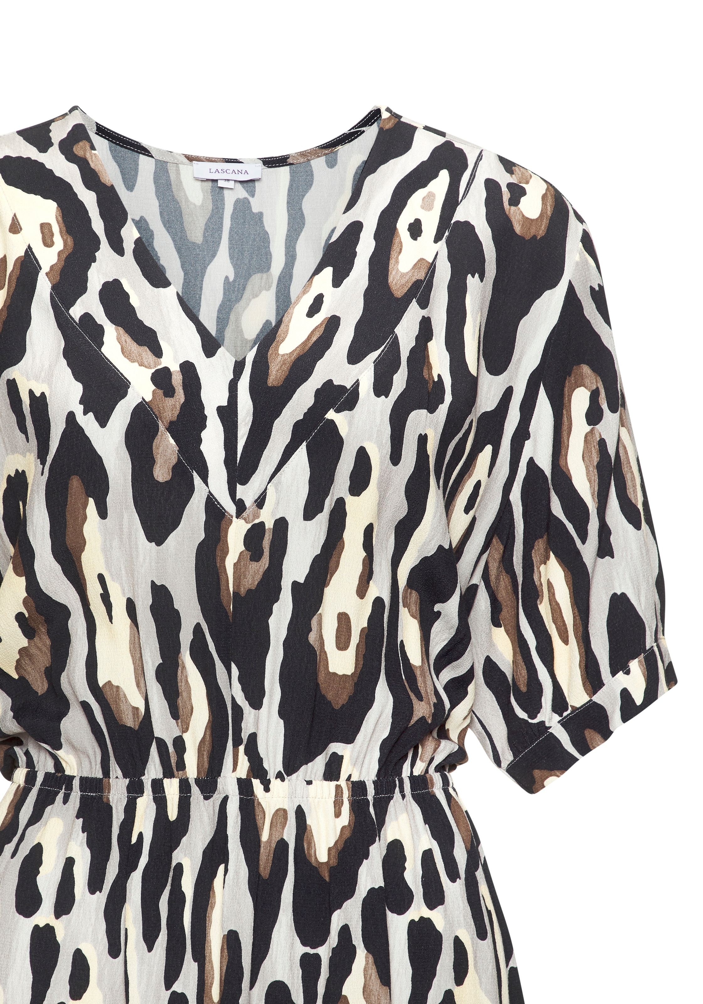 LASCANA Tunikakleid Ohne Taschen mit V-Ausschnitt aus gewebter Viskose