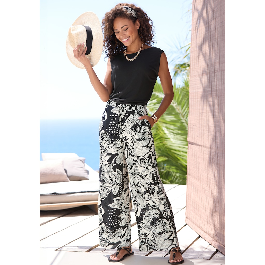 Vivance Palazzohose, mit Alloverdruck aus Jersey