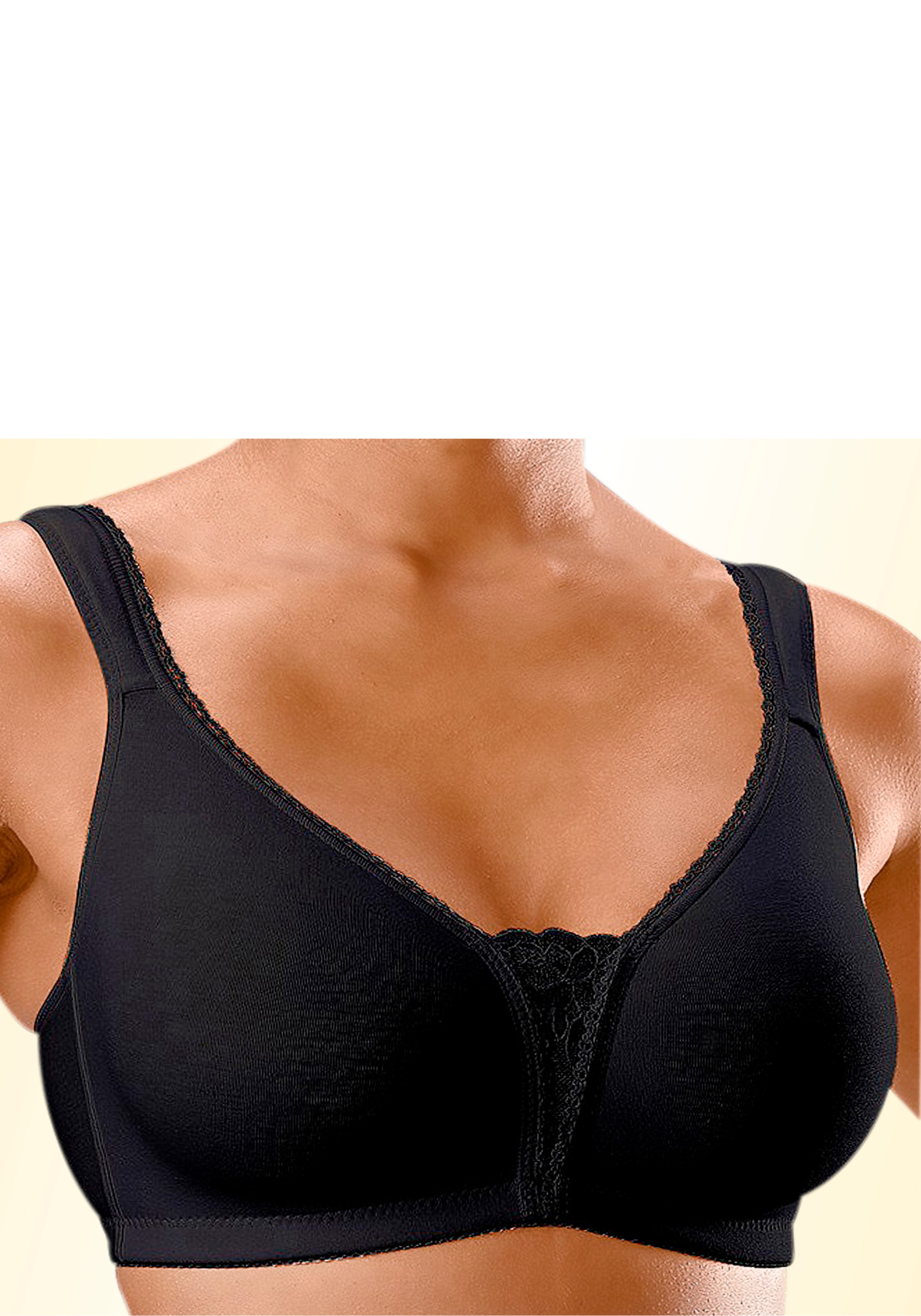 petite fleur by Lascana Soft-BH Packung,  ohne Bügel, Baumwolle mit Spitzen-Details, grosse Grössen, bequemer BH