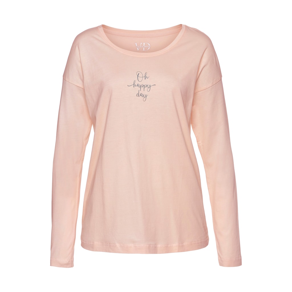 Vivance Dreams Pyjamaoberteil, mit Sommer-Statementdruck