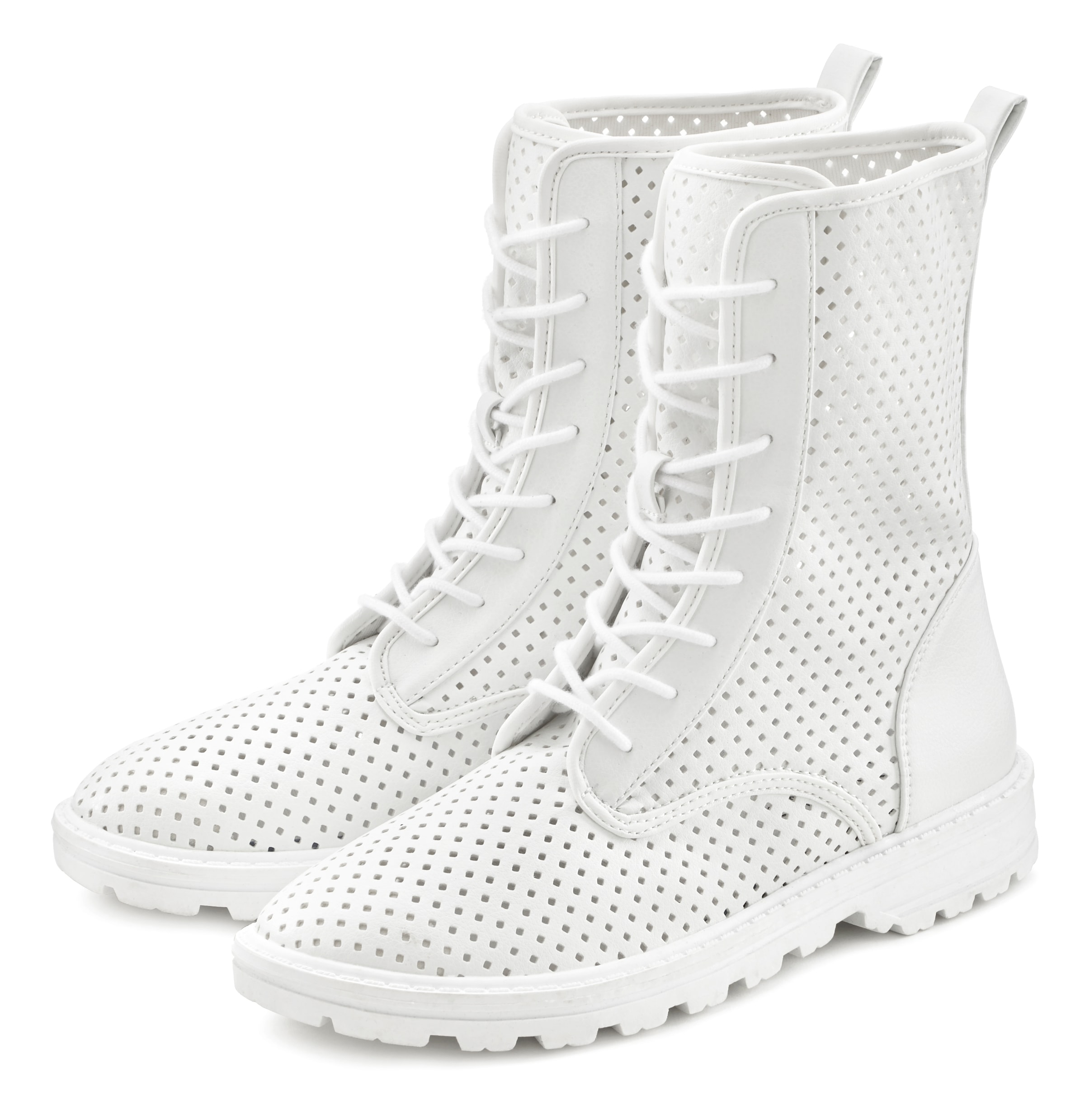 LASCANA Schnürstiefelette, zum Schnüren mit modischen Cut-Outs, Stiefel, Boots, High-Sneaker
