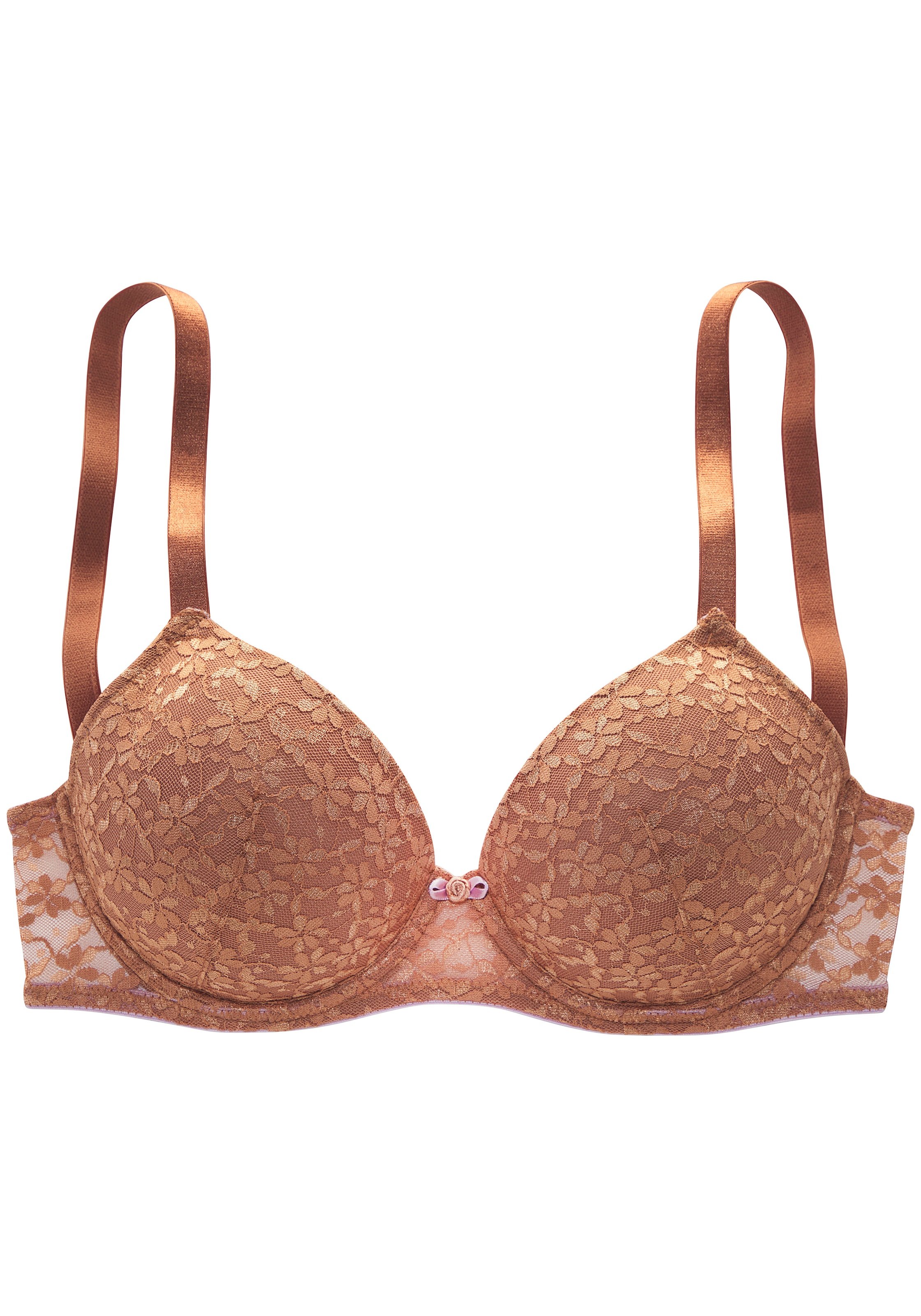 Vivance Push-up-BH »Julia« mit Bügel aus zarter Spitze in blumiger Optik, sexy Dessous