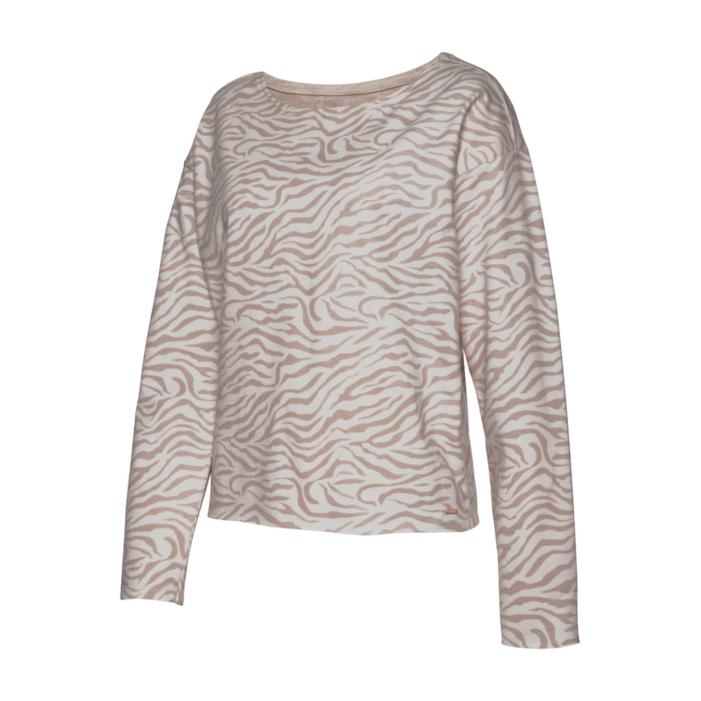 LASCANA Sweatshirt, Langarmshirt in locker sitzendem Schnitt, Loungewear