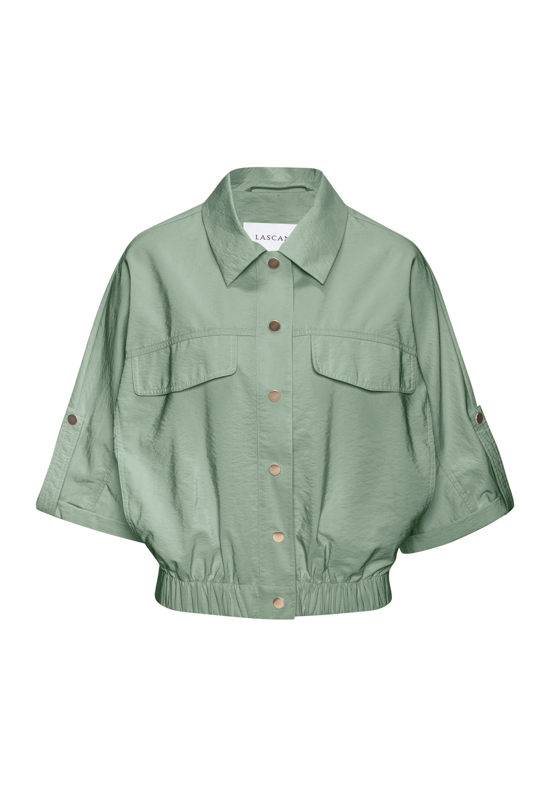 LASCANA Blouson »aus leichter Webware mit 3/4-Ärmeln« Sommerjacke, leichte Übergangsjacke, Safarijacke, kurze Blousonjacke