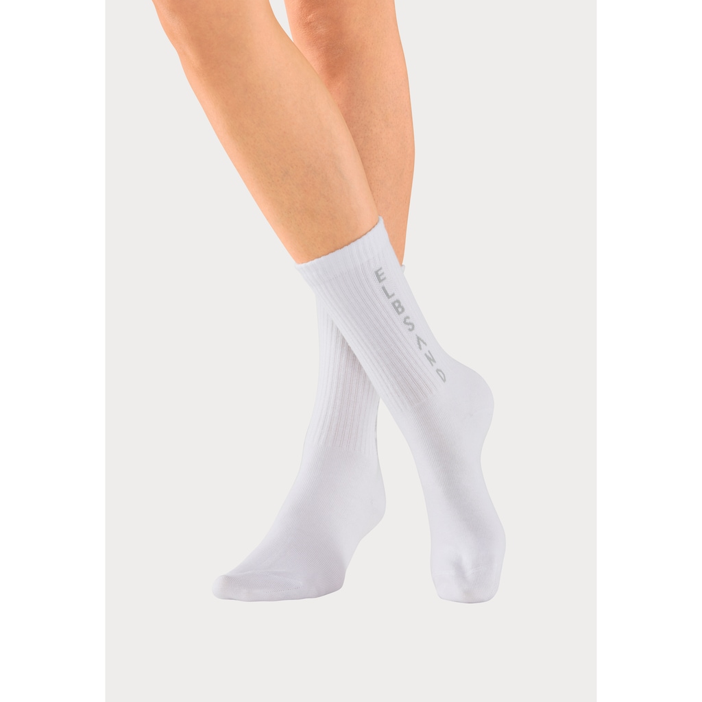 Elbsand Socken, (Packung, 3 Paar), mit eingestricktem Schriftzug