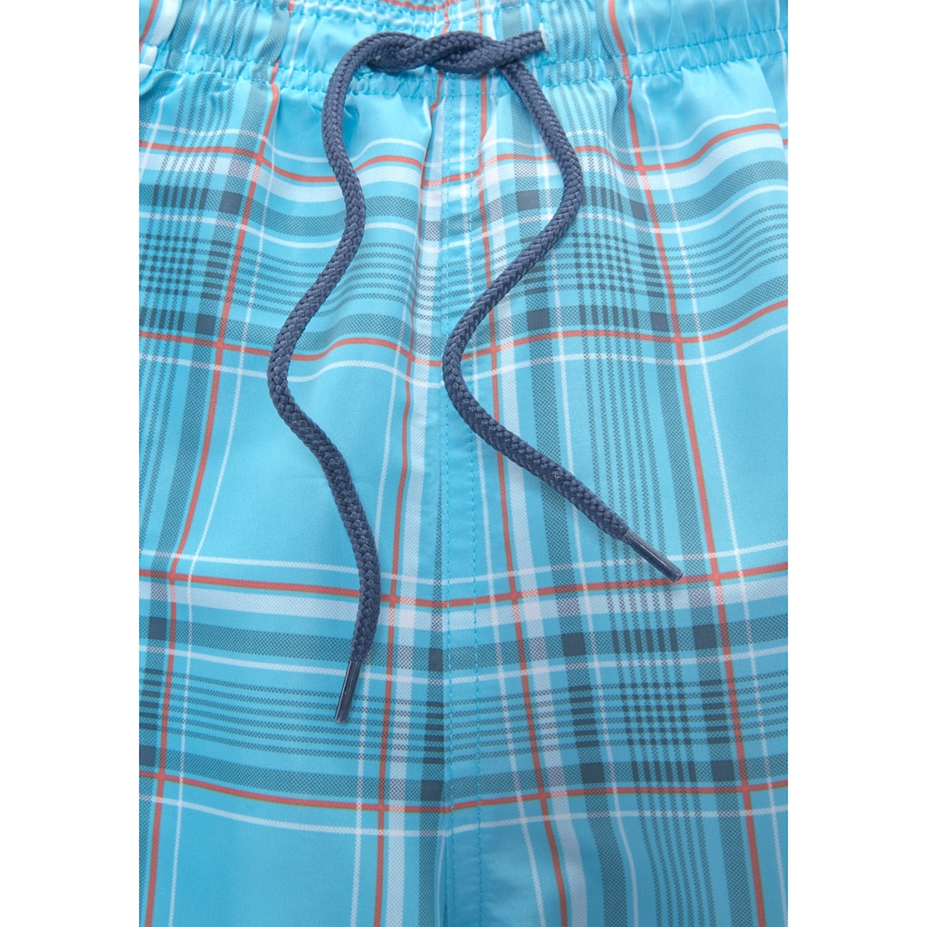 H.I.S Badeshorts »Karo«, mit kontrastfarbiger Kordel