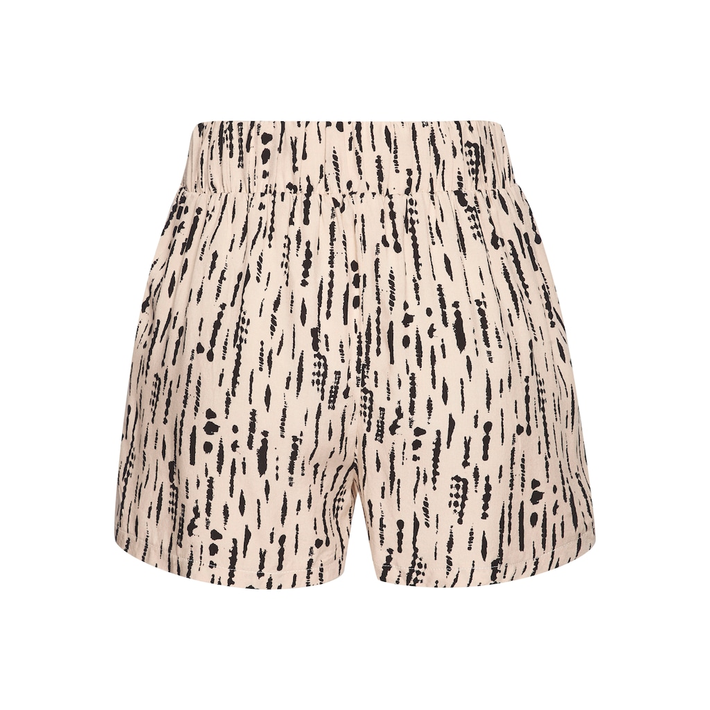 s.Oliver Webshorts, mit Alloverdruck und Bindegürtel, kurze Hose, lockere Passform