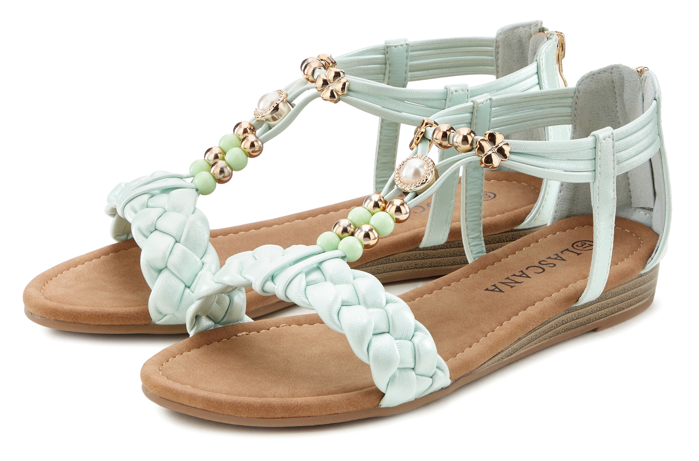 LASCANA Sandale »Sommerschuh«, Sandalette, Sommerschuh mit raffiniertem Riemchen VEGAN