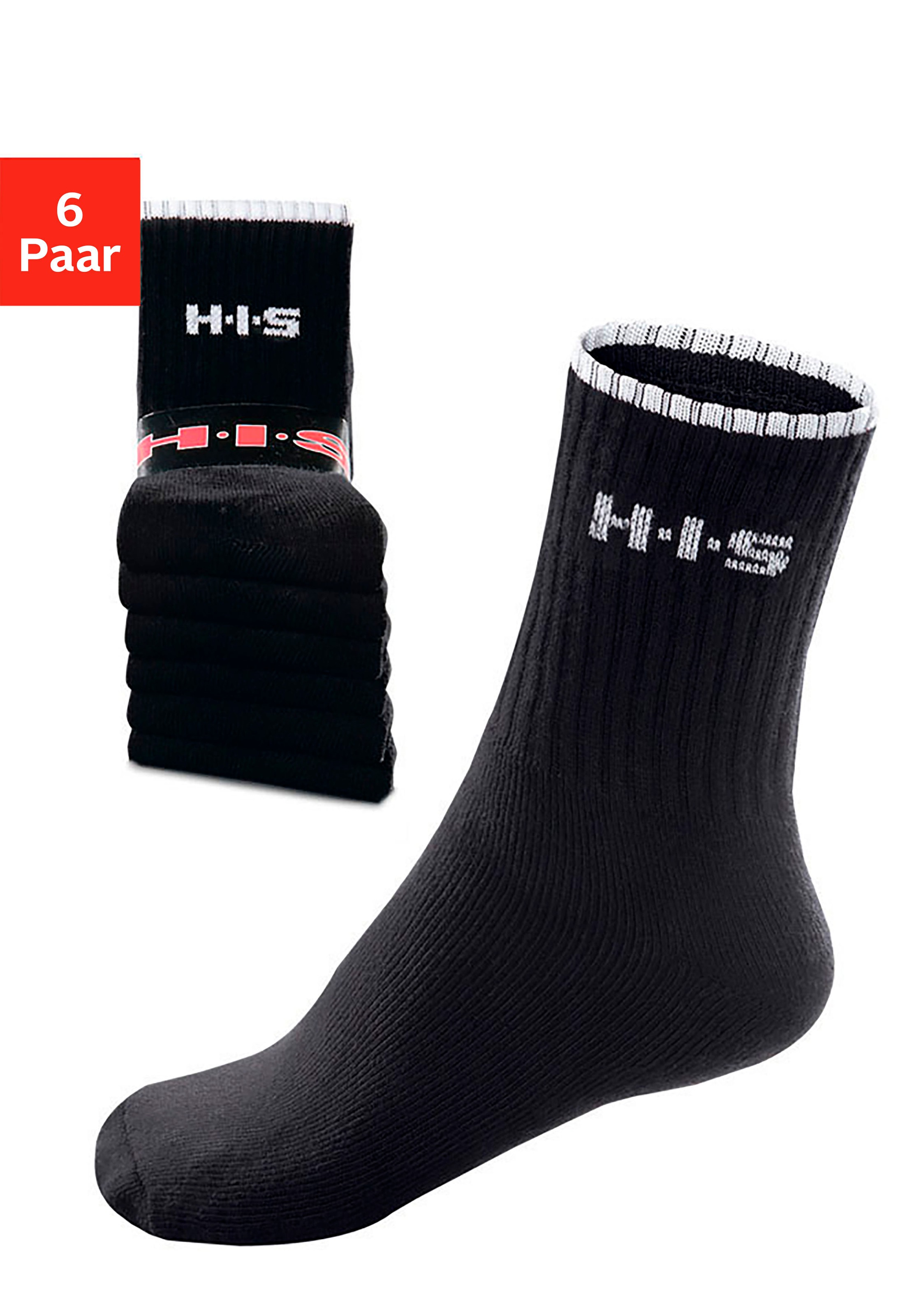 H.I.S Sportsocken Packung, 6 Stk. tlg. mit Frottee & verstärkten Belastungszonen