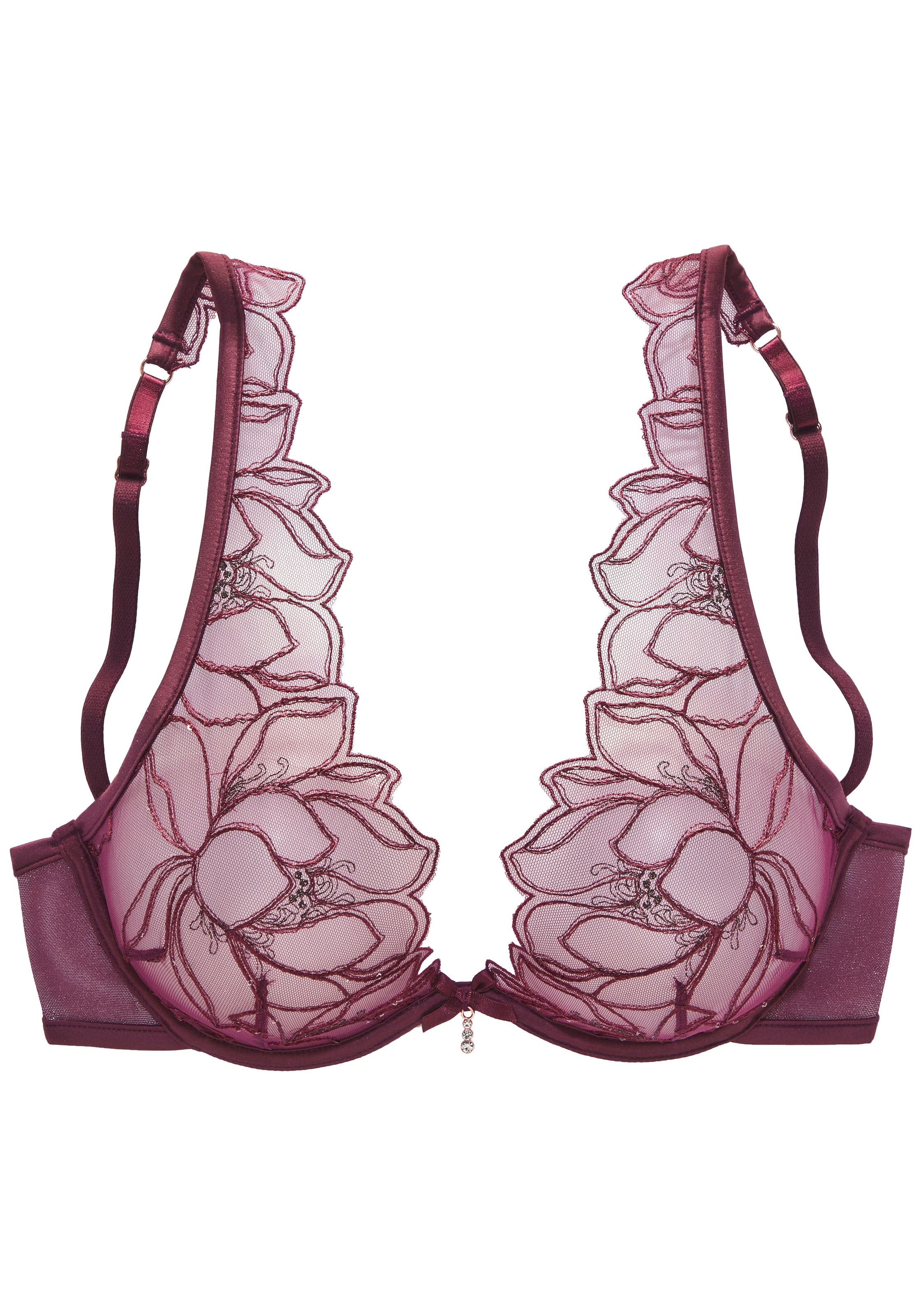 LASCANA Bügel-BH »Amira-Kollektion« mit leicht transparenter Spitze mit feinen Glitzerdetails, Dessous