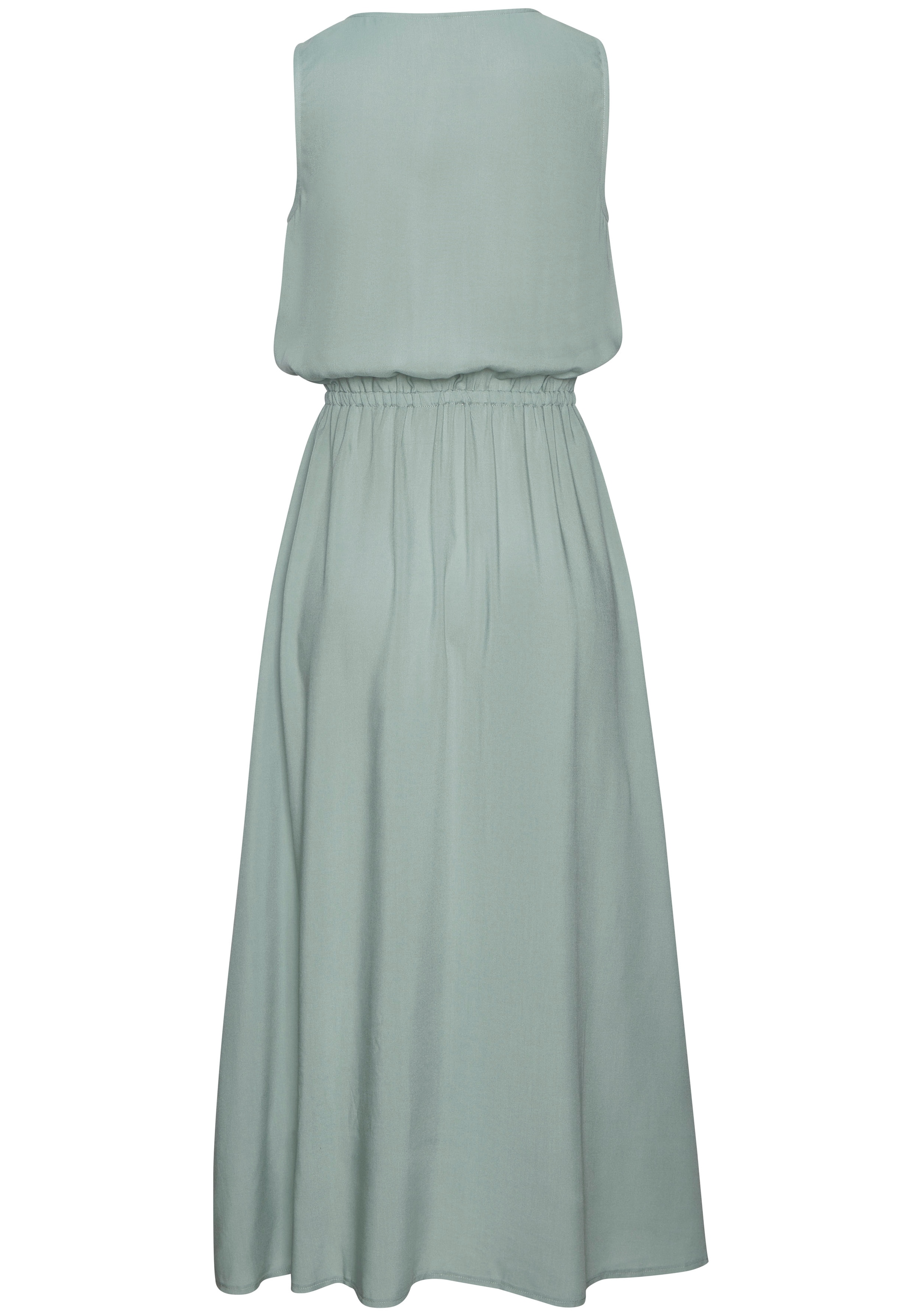 LASCANA Robe midi »mit Reissverschluss am Ausschnitt aus Webware« robe d'été légère, robe de plage, robe en viscose