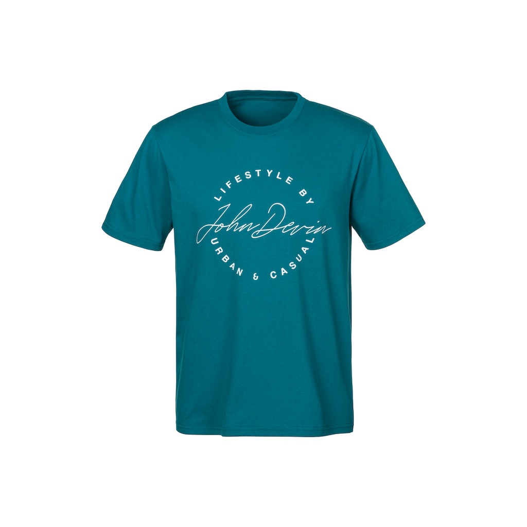 John Devin T-Shirt, Rundhalsshirt mit Print aus reiner Baumwolle