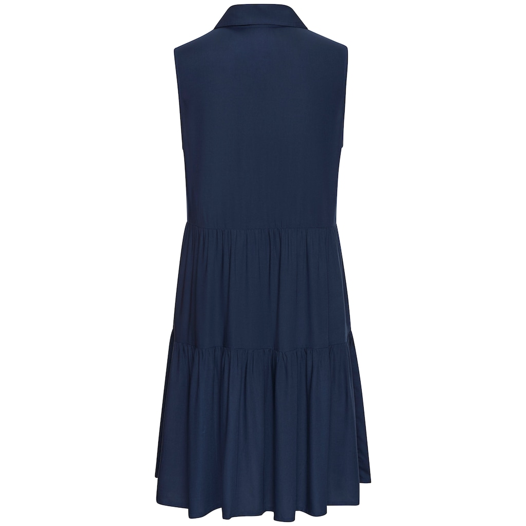 Vivance Sommerkleid, aus gewebter Viskose, Blusenkleid mit Knopfleiste und Hemdblusenkragen