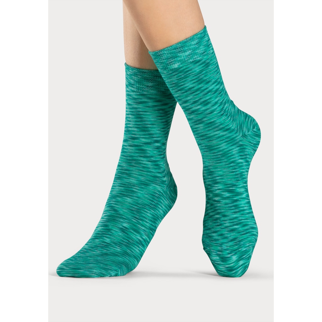 H.I.S Freizeitsocken, (Packung, 6 Paar), mit farbigem Garn