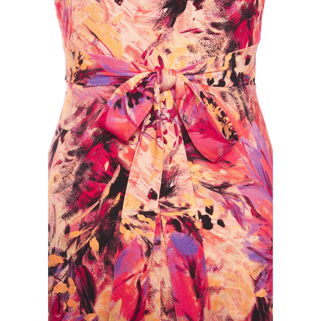 Beachtime Sommerkleid, mit Zipfelsaum und Schleife, Jerseykleid, asymmetrisches Rockteil