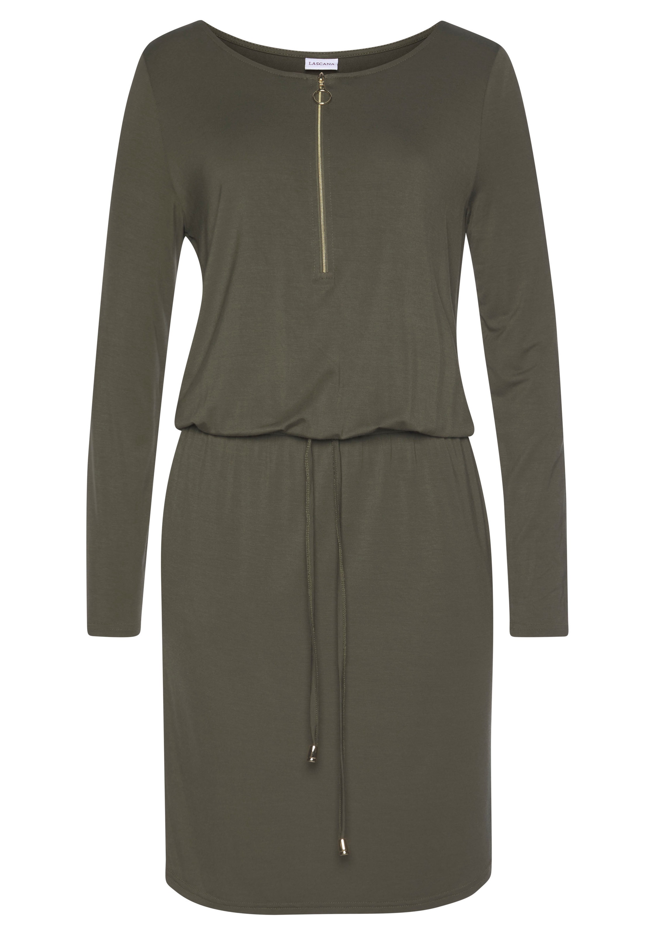LASCANA Shirtkleid, mit Reissverschluss-Detail