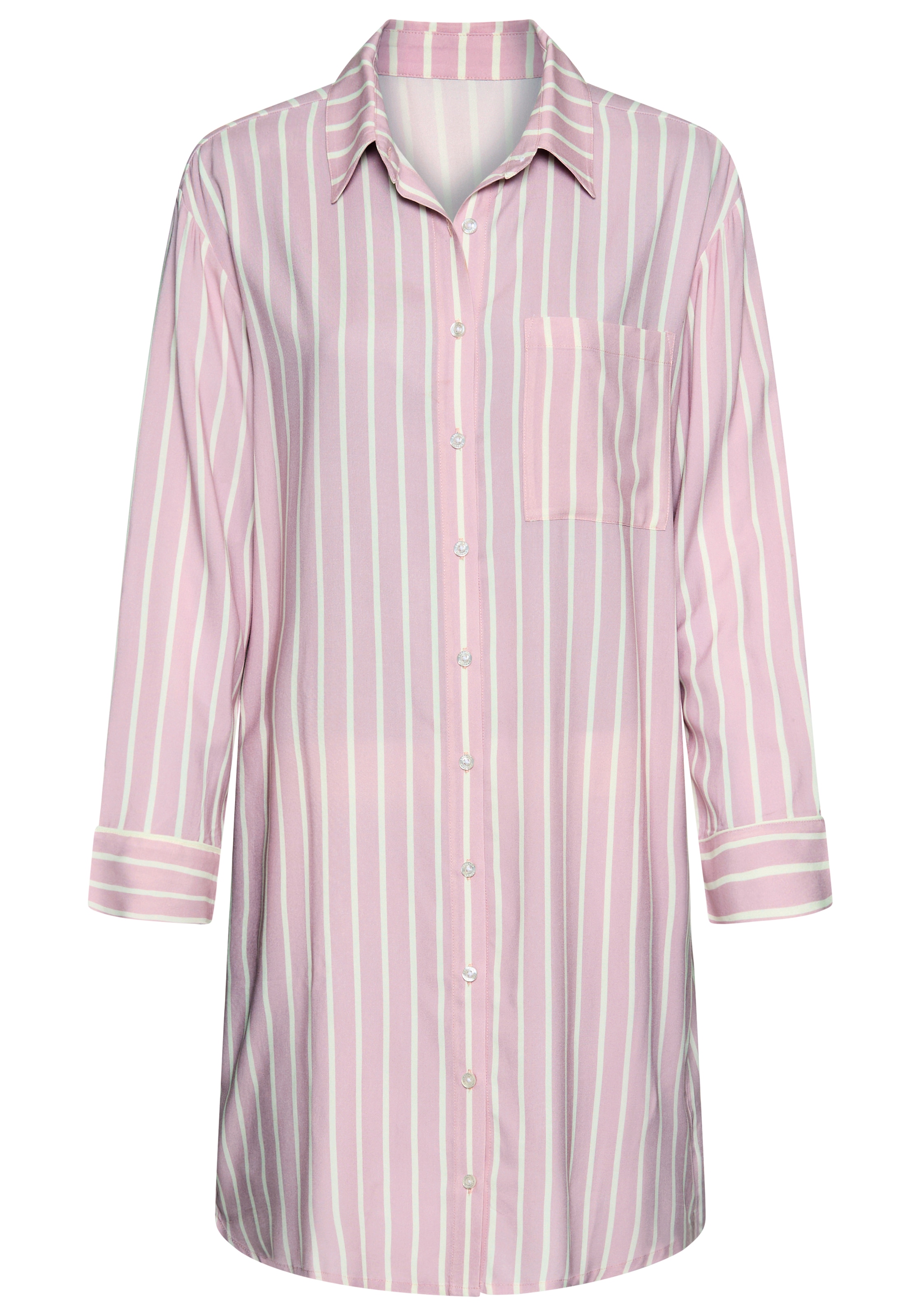 LASCANA Chemise de nuit Poche poitrine en tissu léger en viscose