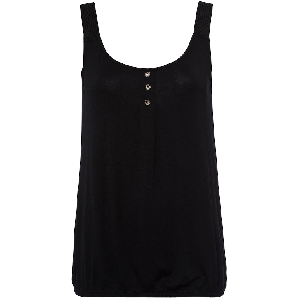 LASCANA Strandtop »mit geflochtenen Trägern«, (2er-Pack), aus weichem Viskose-Stretch
