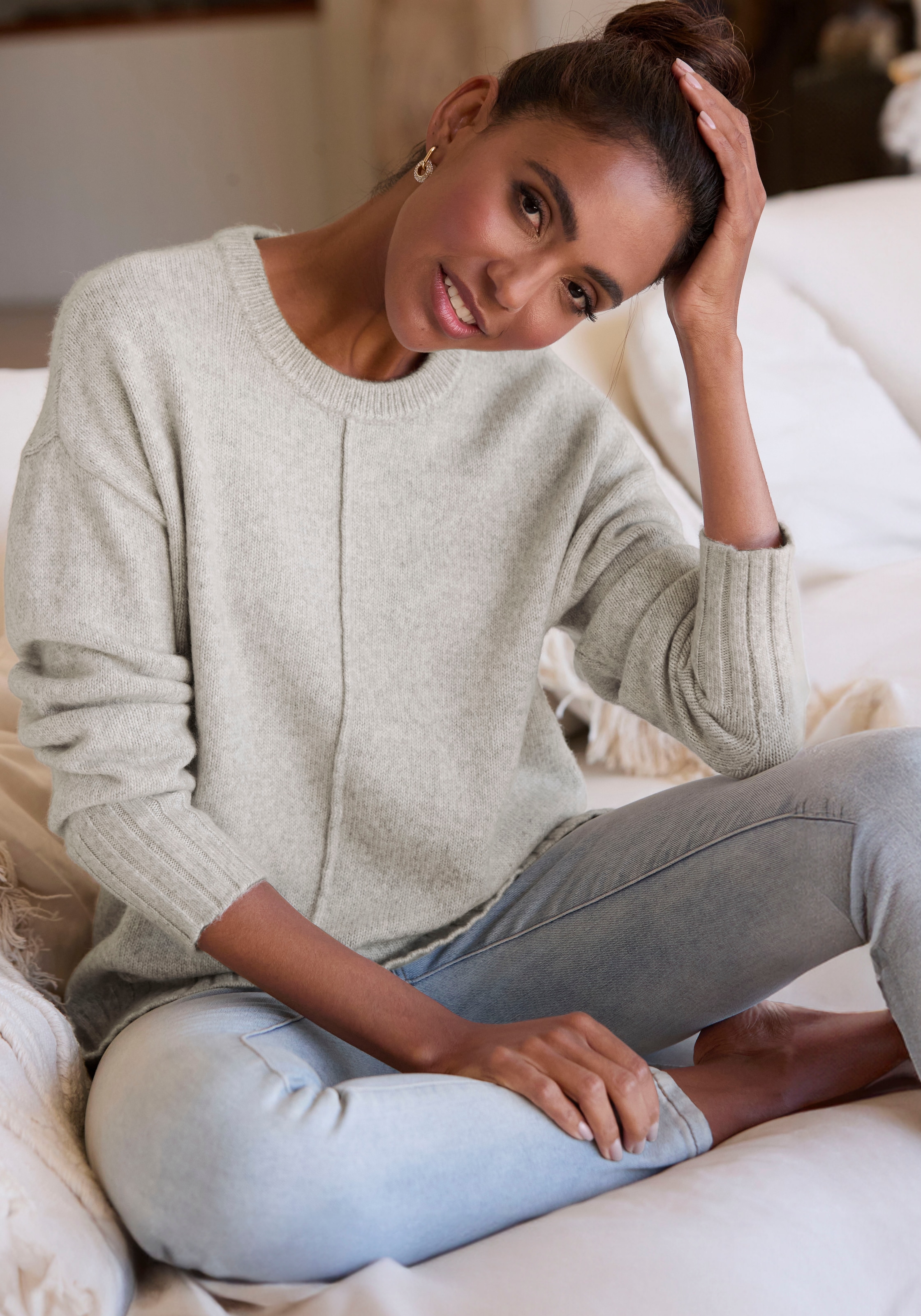 LASCANA Rundhalspullover, aus supersofter Strickqualität, Basic