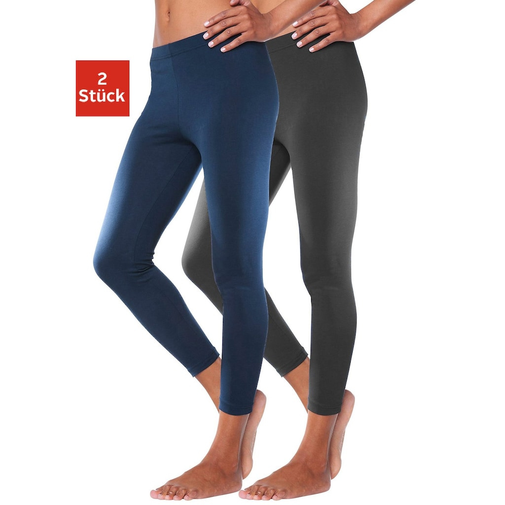 Vivance active Leggings, (2er-Pack), mit Gummibund, Loungewear