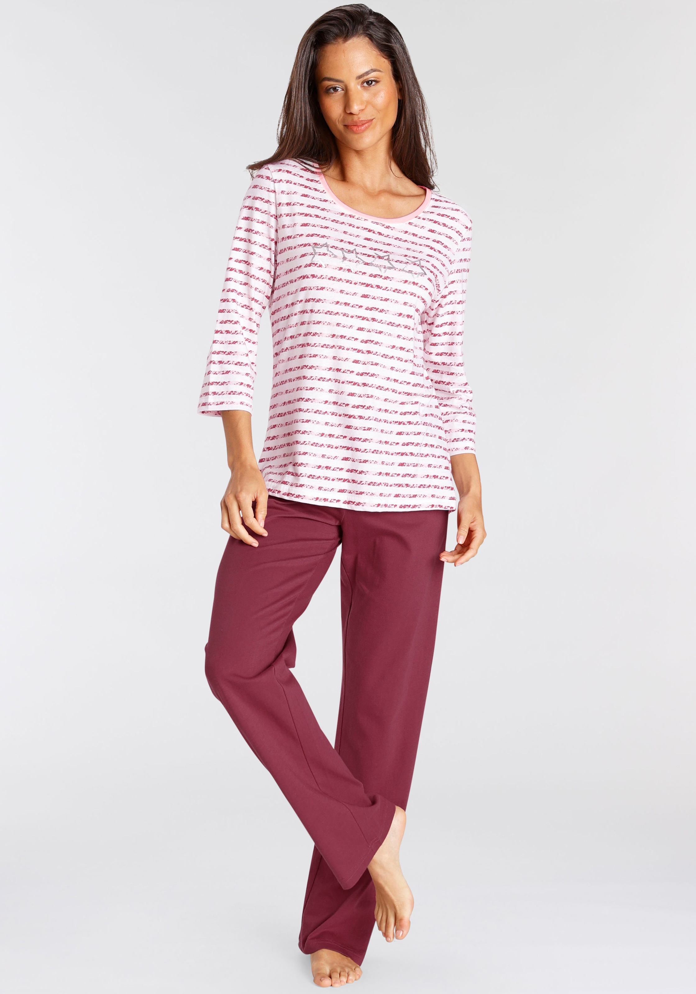 Vivance Dreams Pyjama 2 Stk. mit gestreiftem Oberteil